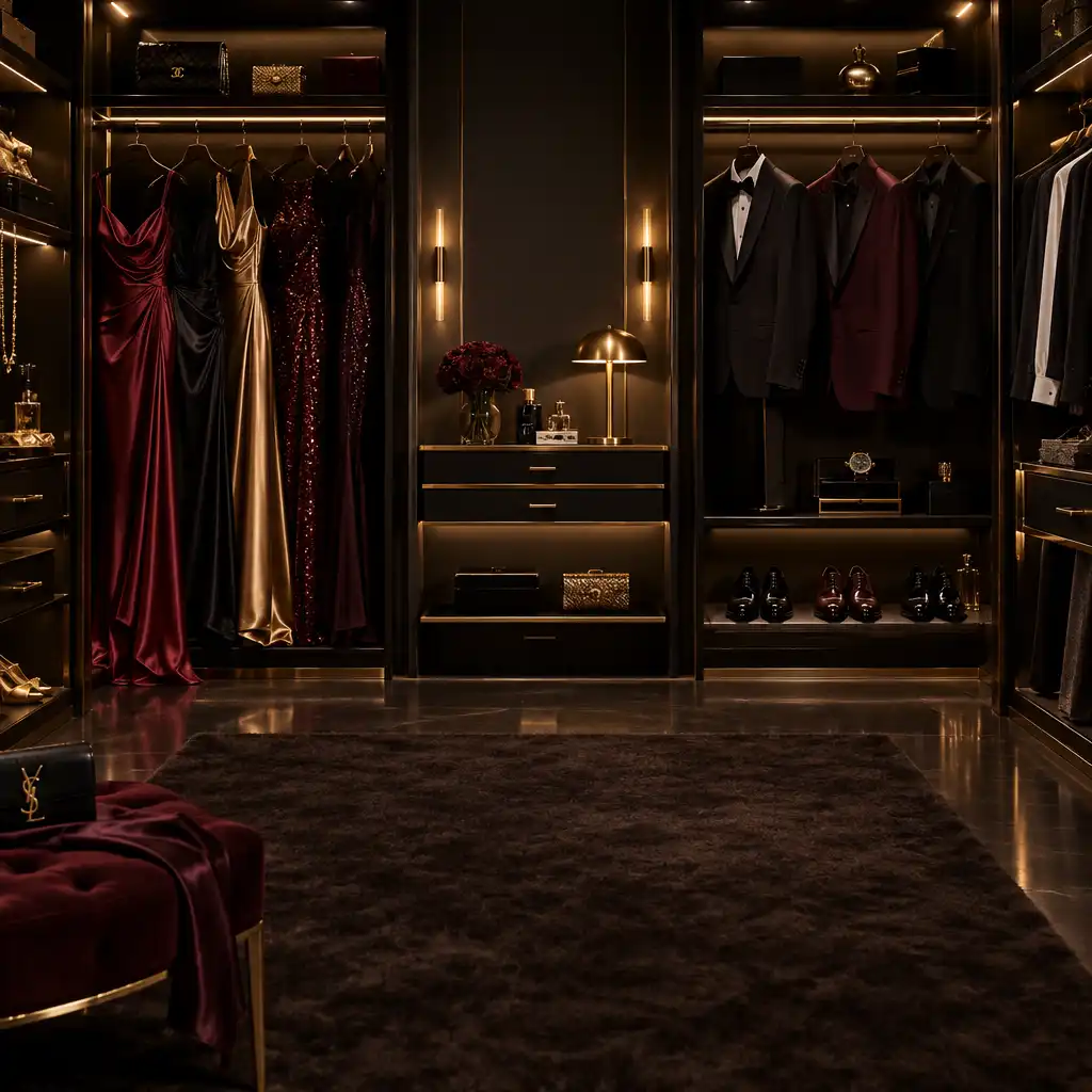 Collection Chic : robes de soirée en satin, costumes élégants et talons hauts